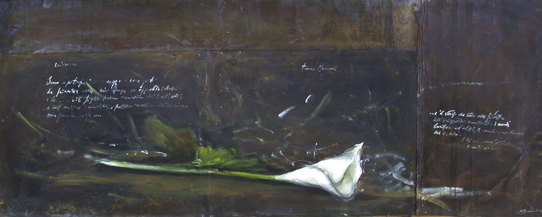 Calla, olio su lamiera su legno, 80x140 cm, 2000, <br>Collezione Privata