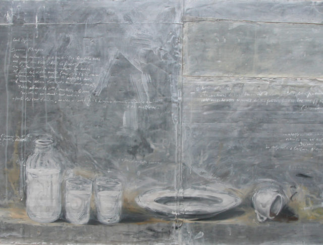 Il respiro della notte, olio su lamiera, 65x140 cm. 2004 - Collezione Privata (Cotignola)