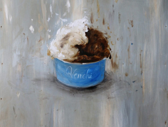 Il gelato italiano visto attraverso gli occhi di un artista, olio su lamiera, 60x80 cm. 2015 - Collezione Privata Seattle, WA USA