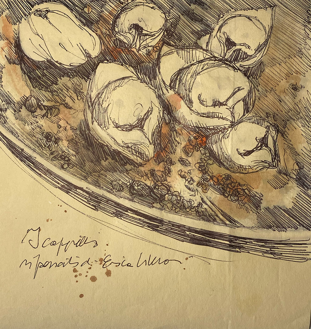'Cappelletti ripassati di Erica Liverani' - Tecnica mista su carta da scenografia recuperata. Dimensioni indicative: 18x18 cm.
